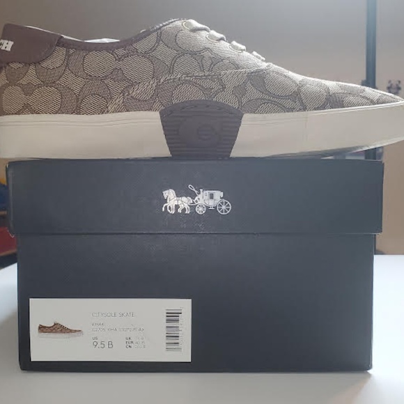 NWOT Women's Authentic Coach Citysole Skate Sneakers C2705 Signature Khaki Logo - Picture 10 of 11